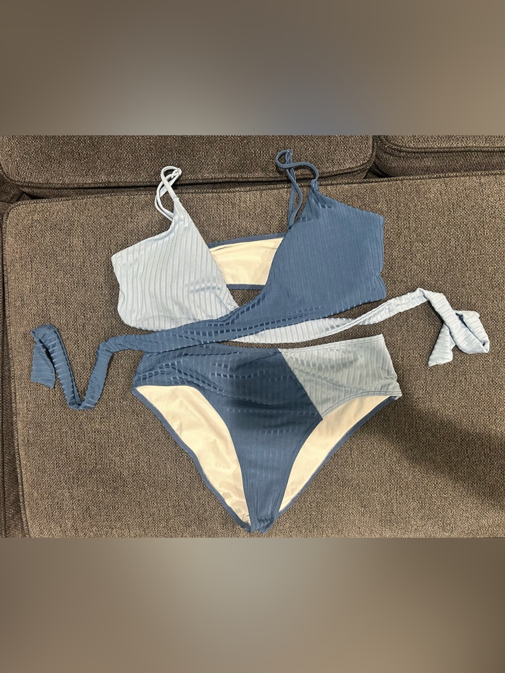 Two-Tone Blue Bikini Set